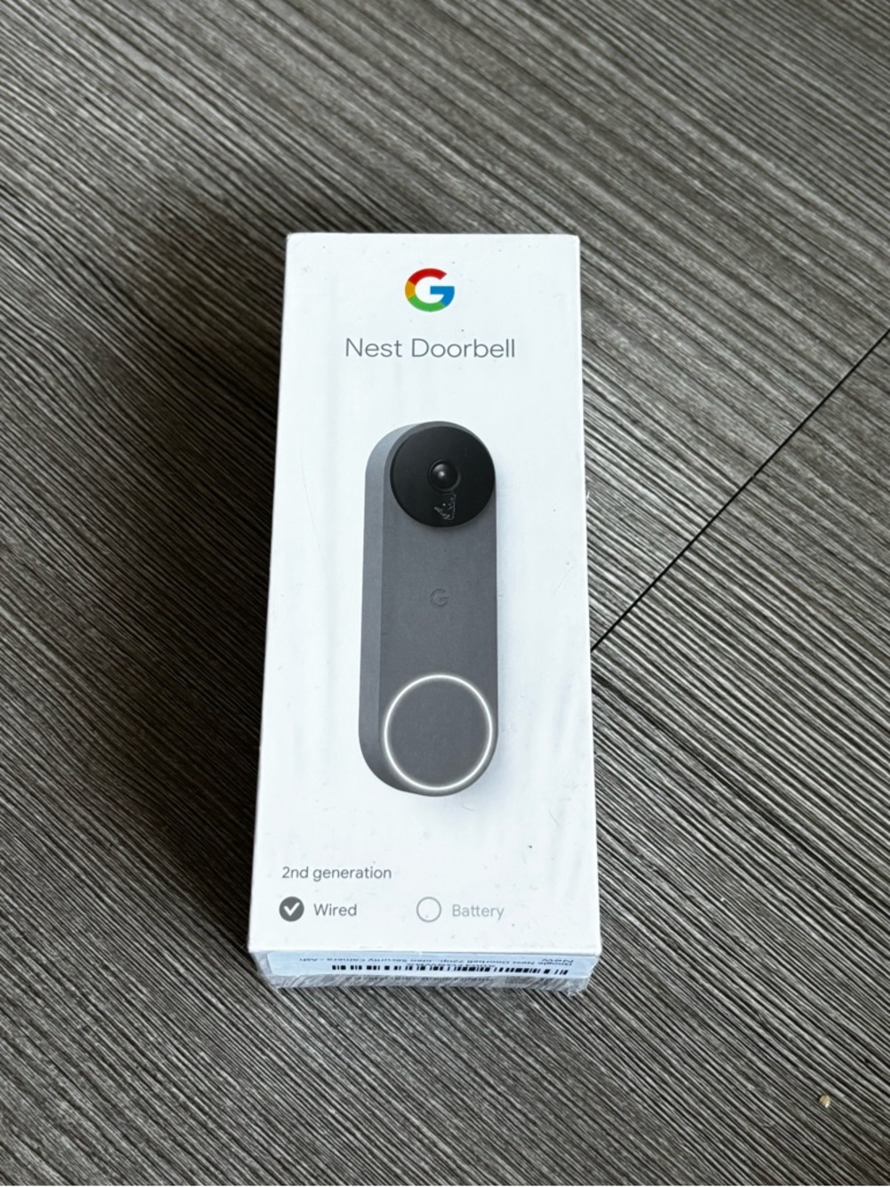 google Nest Doorbell - White Packaging with Gray Device Image
